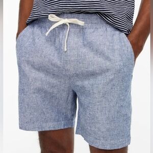 J.Crew Factory Linen Cotton Blend Elastic Drawstring  Dock Shorts Sz L